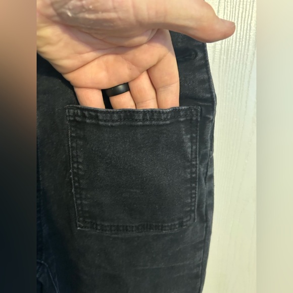 ROMWE Black Gothic Moon Embroidered Denim Overalls - Picture 7 of 11